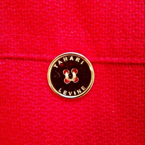 Tahari Red Blazer Women Size 14 Petite Preppy Holiday Career Festive - Picture 4 of 9